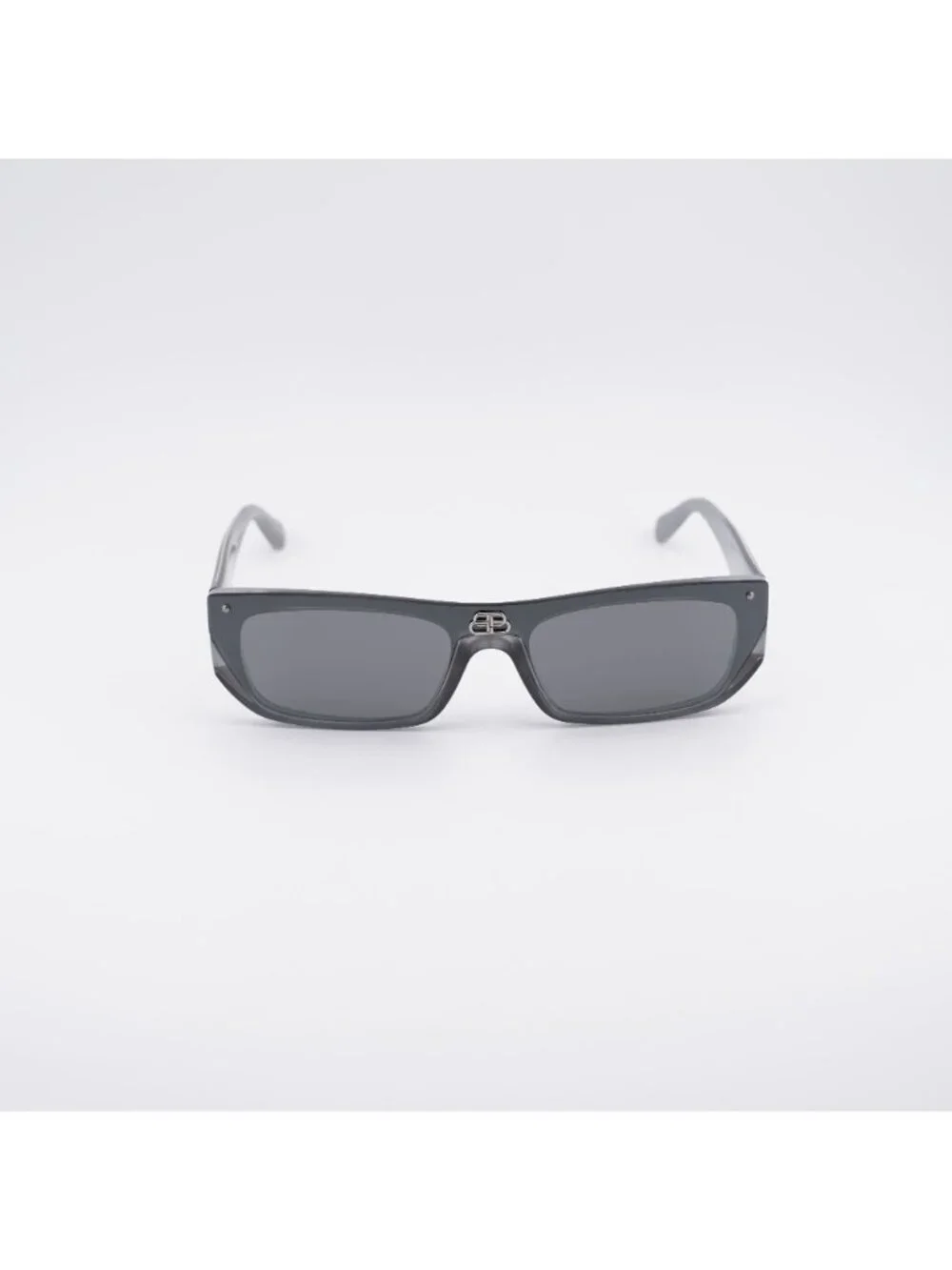Balenciaga BB0080S 002 Rectangle Unisex Sunglasses - Silver